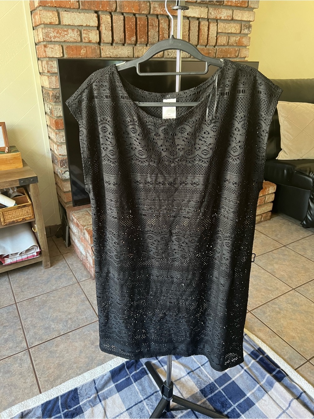 Merona Black Crochet Lace Top